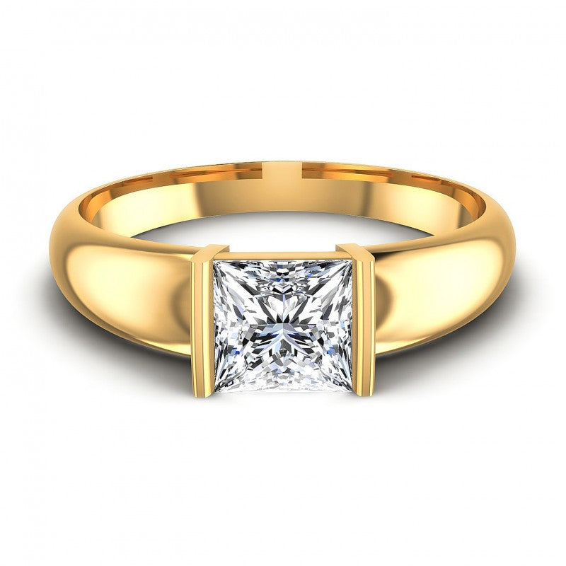 Princess Diamonds 0.35CT Solitaire Ring in 14KT Yellow Gold