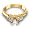 Round Diamonds 0.55CT Three Stone Ring in 14KT Yellow Gold