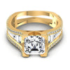 Baguette and Princess and Round Diamonds 1.80CT Engagement Ring in 14KT Yellow Gold