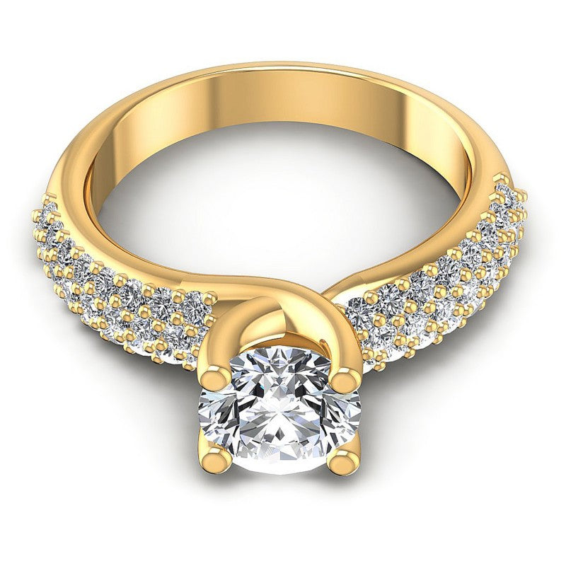 Round Diamonds 1.20CT Engagement Ring in 14KT Yellow Gold