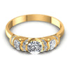 Round Diamonds 0.85CT Three Stone Ring in 14KT Yellow Gold