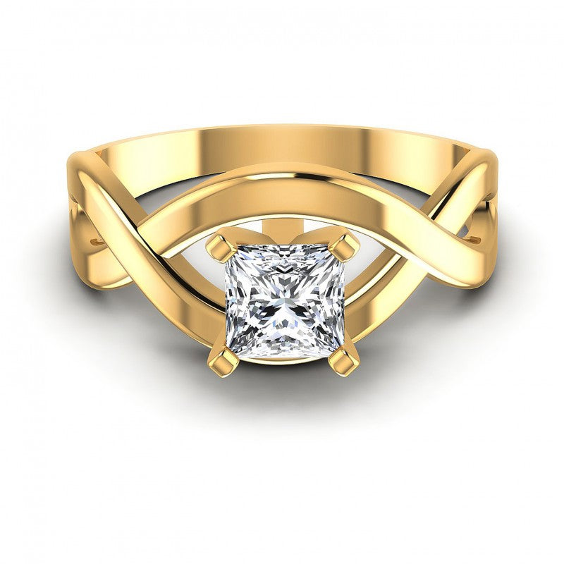 Princess Diamonds 0.35CT Solitaire Ring in 14KT Yellow Gold