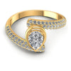 Round and Pear Diamonds 0.85CT Engagement Ring in 14KT Yellow Gold