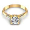 Round and Cushion Diamonds 0.50CT Engagement Ring in 14KT Yellow Gold