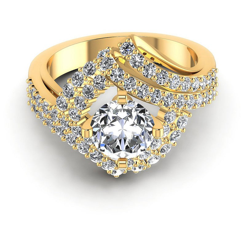 Round Diamonds 1.15CT Engagement Ring in 14KT Yellow Gold