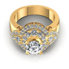 Round Diamonds 1.55CT Halo Ring in 14KT Yellow Gold