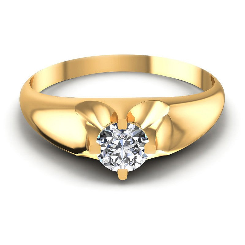 Round Diamonds 0.35CT Solitaire Ring in 14KT Yellow Gold
