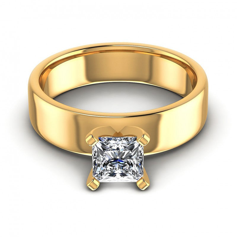 Princess Diamonds 0.35CT Solitaire Ring in 14KT Yellow Gold