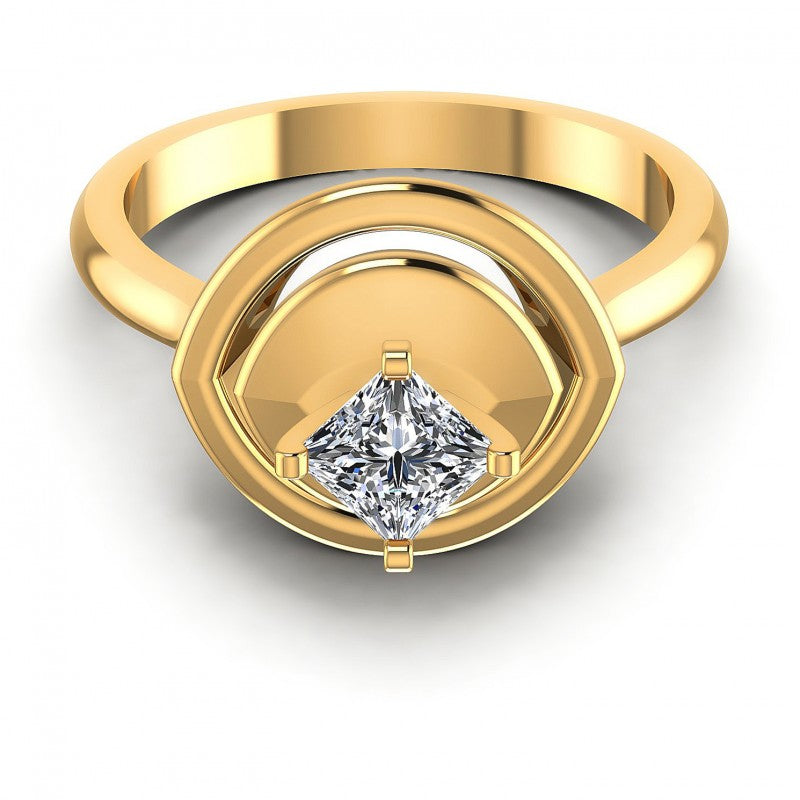 Princess Diamonds 0.35CT Solitaire Ring in 14KT Yellow Gold