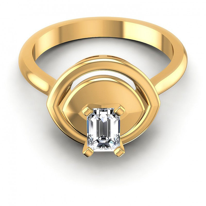 Emerald Diamonds 0.35CT Solitaire Ring in 14KT Yellow Gold