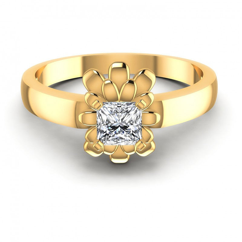 Princess Diamonds 0.35CT Solitaire Ring in 14KT Yellow Gold
