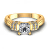 Princess and Round Diamonds 0.65CT Engagement Ring in 14KT Yellow Gold