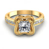 Princess and Round Diamonds 0.55CT Engagement Ring in 14KT Yellow Gold