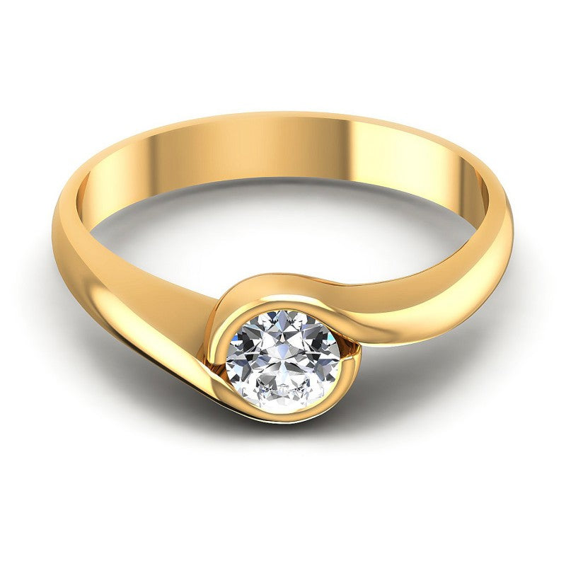 Round Diamonds 0.35CT Solitaire Ring in 14KT Yellow Gold