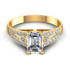Round and Emerald Diamonds 0.65CT Engagement Ring in 14KT Yellow Gold