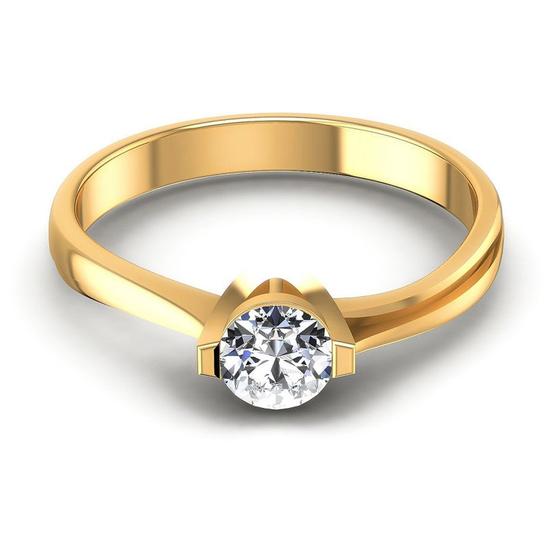 Round Diamonds 0.35CT Solitaire Ring in 14KT Yellow Gold