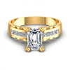 Princess and Round and Emerald Diamonds 0.70CT Engagement Ring in 14KT Yellow Gold