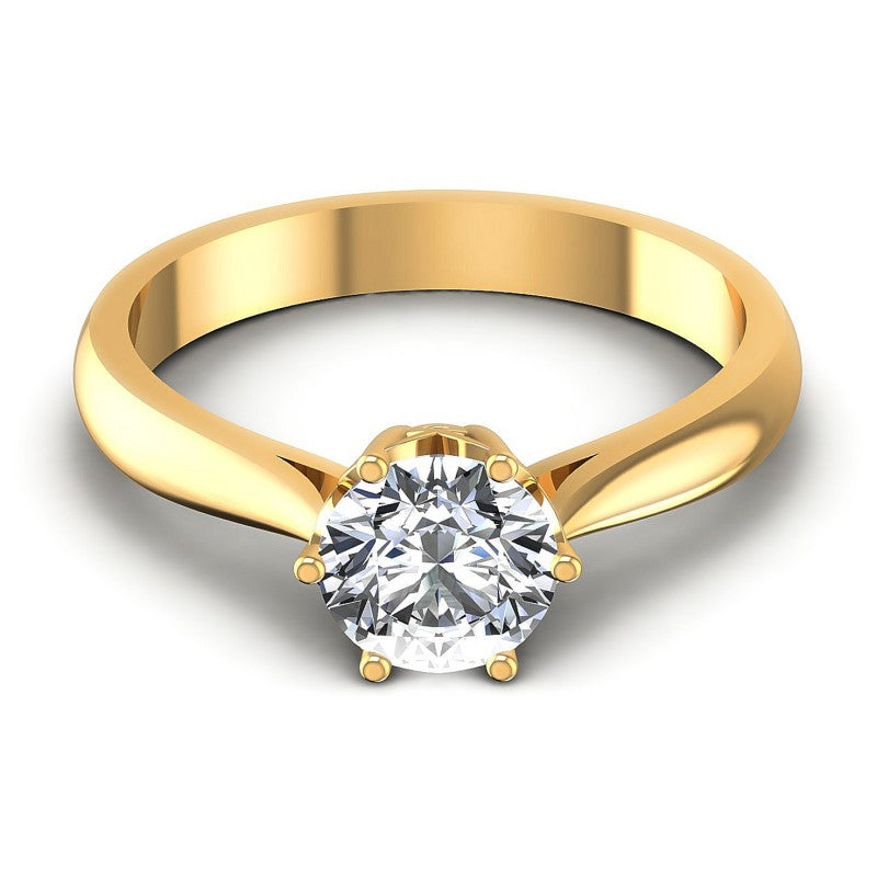 Round Diamonds 0.35CT Solitaire Ring in 14KT Yellow Gold
