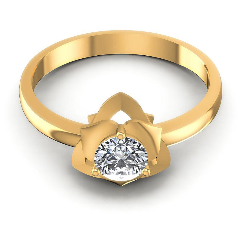 Round Diamonds 0.35CT Solitaire Ring in 14KT Yellow Gold