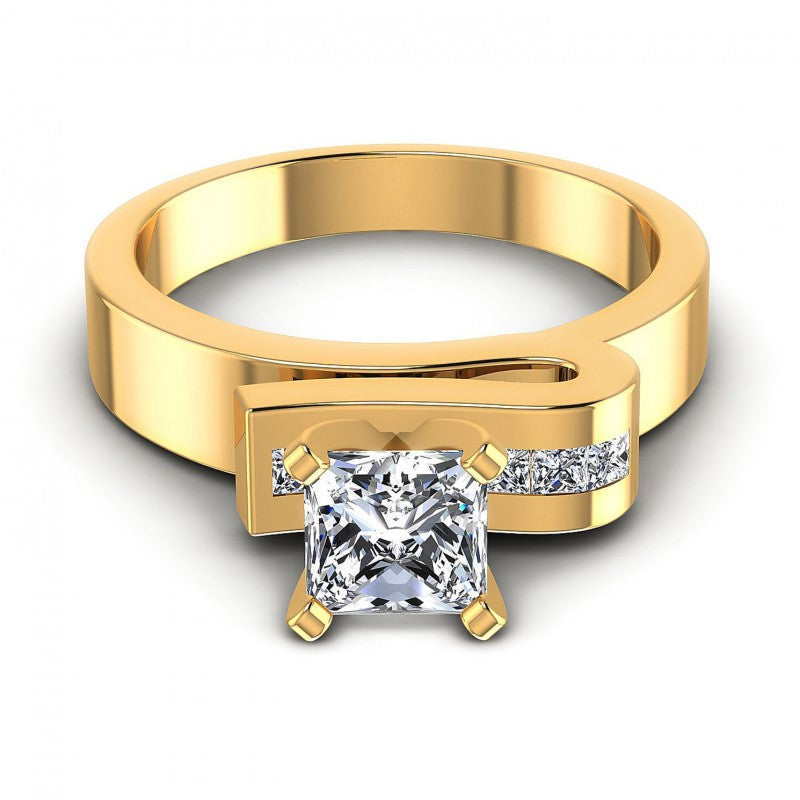 Princess Diamonds 0.45CT Engagement Ring in 14KT Yellow Gold