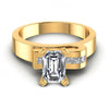 Princess and Emerald Diamonds 0.45CT Engagement Ring in 14KT Yellow Gold