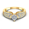 Princess and Round Diamonds 0.80CT Engagement Ring in 14KT Yellow Gold