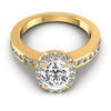 Round and Oval Diamonds 1.65CT Halo Ring in 14KT Yellow Gold