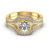Triangle and Round Diamonds 1.20CT Engagement Ring in 14KT Yellow Gold