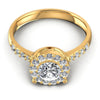 Round Diamonds 0.75CT Halo Ring in 14KT Yellow Gold