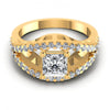 Princess and Round Diamonds 1.05CT Engagement Ring in 14KT Yellow Gold