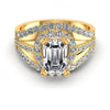 Round and Emerald Diamonds 1.15CT Engagement Ring in 14KT Yellow Gold