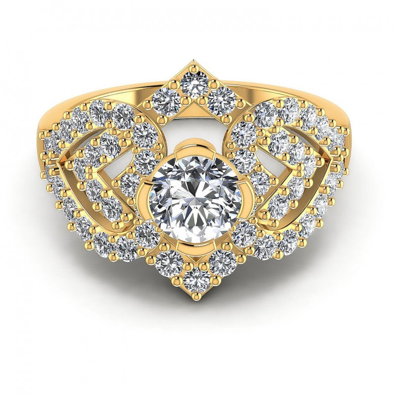 Round Diamonds 1.20CT Engagement Ring in 14KT Yellow Gold
