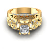 Princess and Round Diamonds 1.10CT Engagement Ring in 14KT Yellow Gold