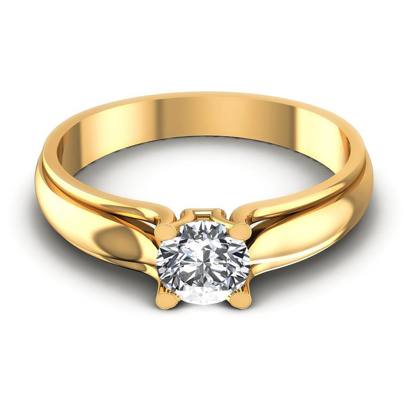 Round Diamonds 0.35CT Solitaire Ring in 14KT Yellow Gold