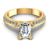 Round and Emerald Diamonds 1.15CT Engagement Ring in 14KT Yellow Gold