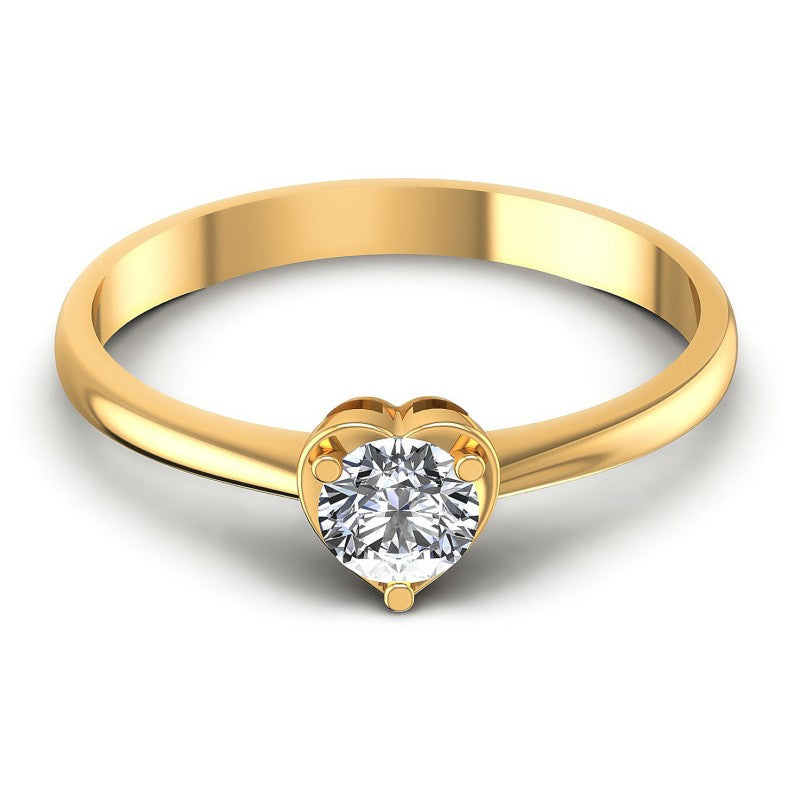 Round Diamonds 0.35CT Solitaire Ring in 14KT Yellow Gold