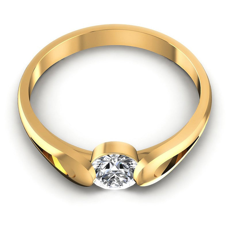 Round Cut Diamonds Solitaire Ring in 14KT Yellow Gold