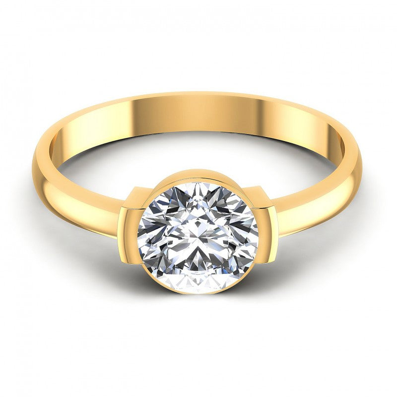 Princess Cut Diamonds Solitaire Ring in 14KT Yellow Gold