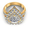 Round and Pear Diamonds 1.80CT Halo Ring in 14KT Yellow Gold