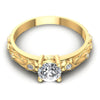 Round Cut Diamonds Antique Ring in 14KT Yellow Gold