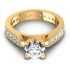 Round Cut Diamonds Antique Ring in 14KT Yellow Gold