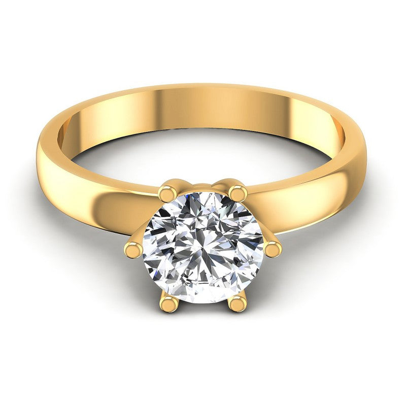 Round Diamonds 0.35CT Solitaire Ring in 14KT Yellow Gold