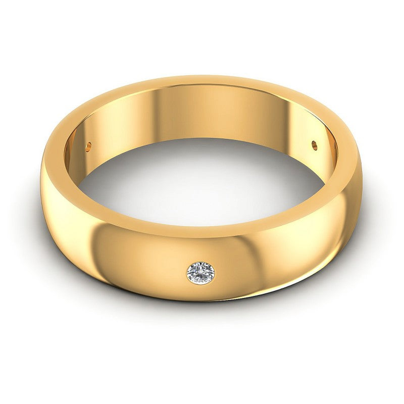 Round Cut Diamonds Wedding Band in 14KT Yellow Gold