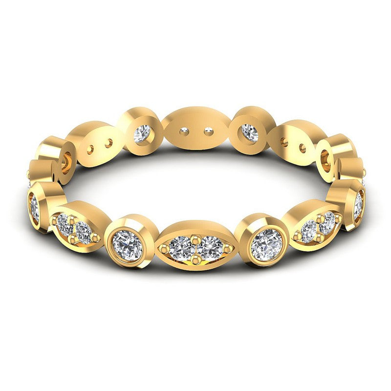 Round Cut Diamonds Eternity Ring in 14KT Yellow Gold