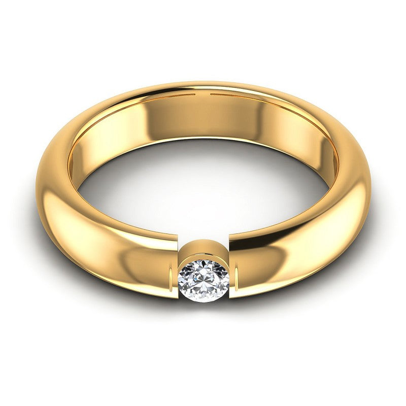 Round Cut Diamonds Mens Ring in 14KT Yellow Gold