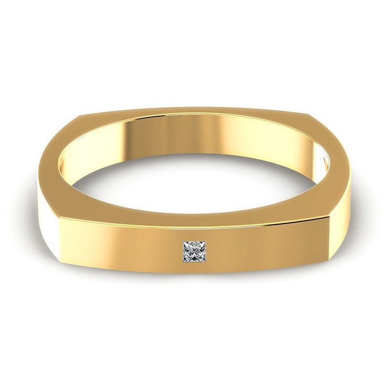Round Cut Diamonds Mens Ring in 14KT Yellow Gold