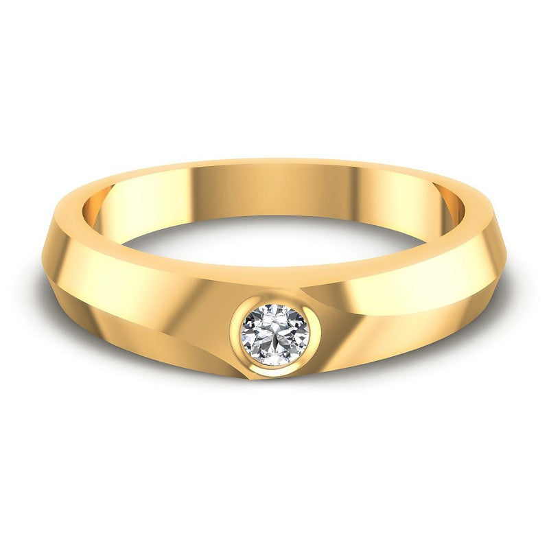 Round Cut Diamonds Mens Ring in 14KT Yellow Gold