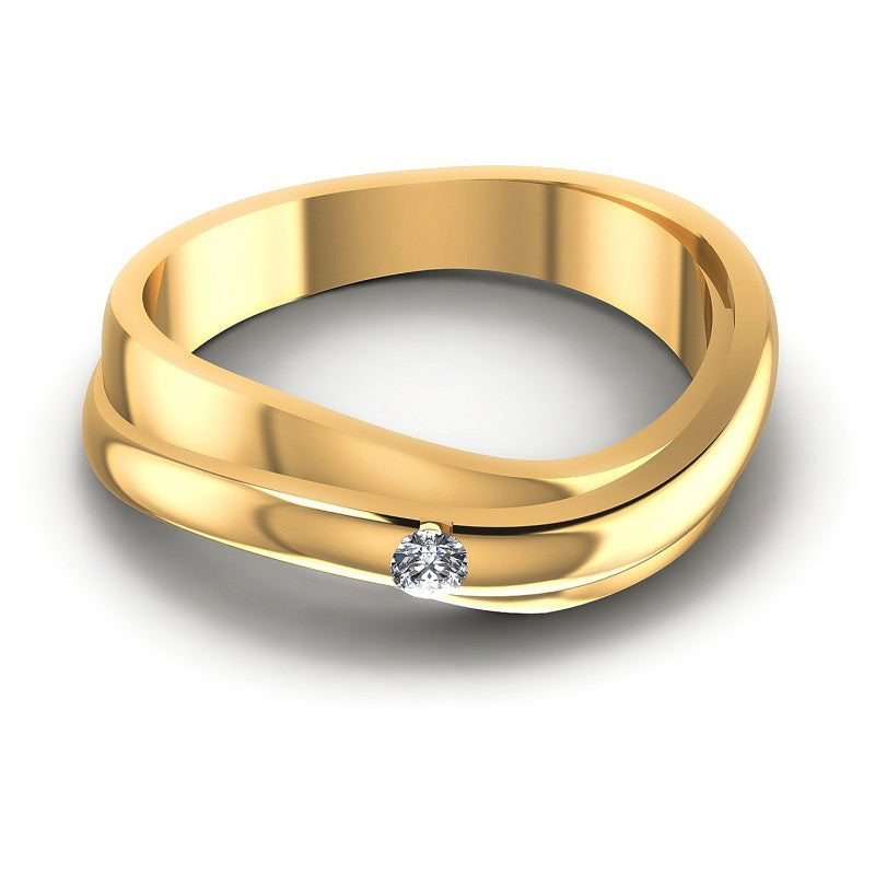 Round Cut Diamonds Mens Ring in 14KT Yellow Gold