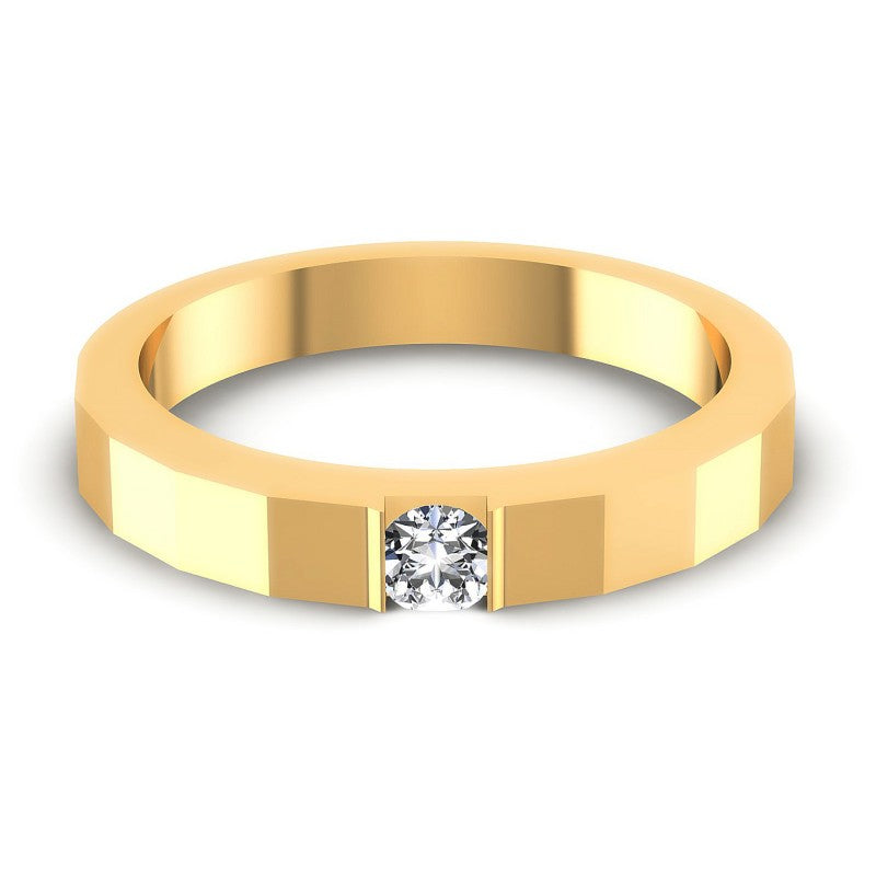 Round Cut Diamonds Mens Ring in 14KT Yellow Gold