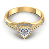 Round and Heart Diamonds 0.60CT Halo Ring in 14KT Yellow Gold